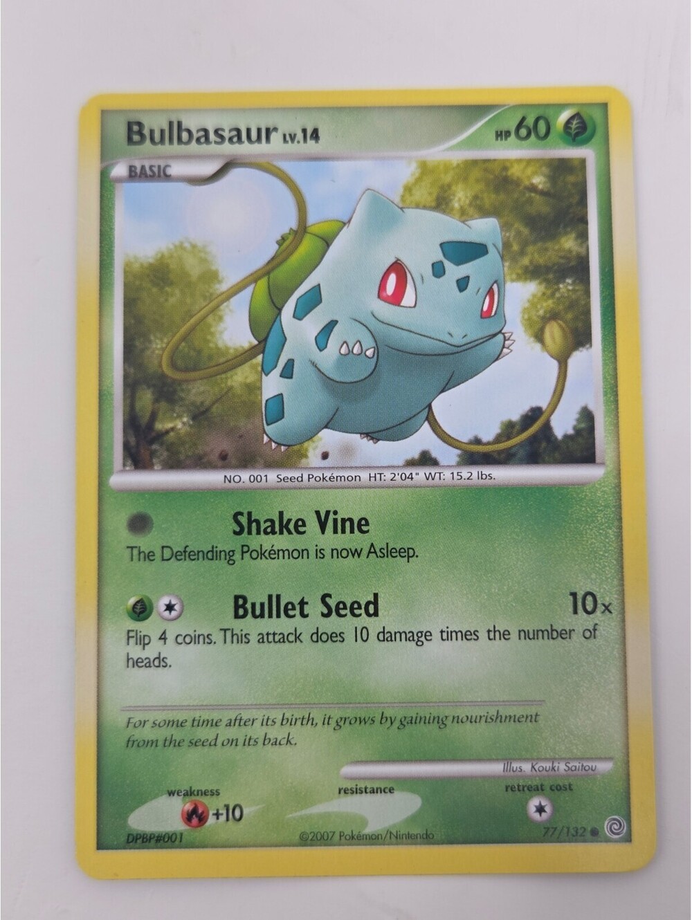 2007 Pokémon Bulbasaur 77/132 Diamond & Pearl Base Set Grass-Type Card by Kouki